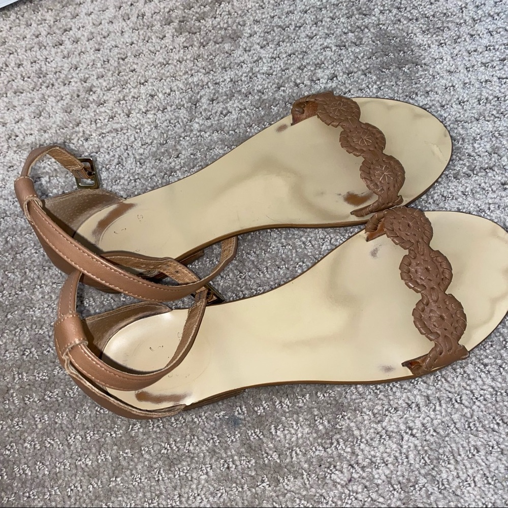 Tan brown jack rogers ankle strap sandals